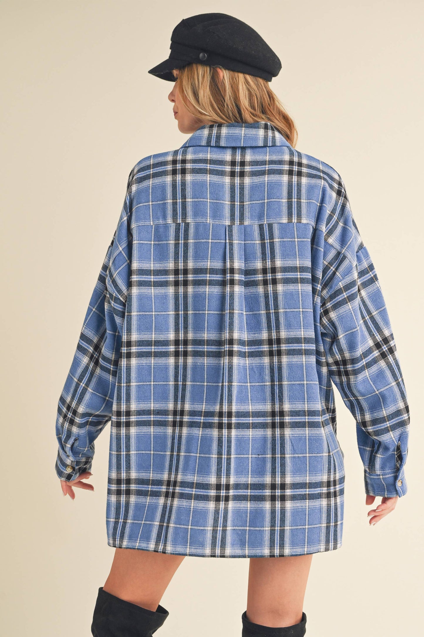 Tamra Plaid Top Skies