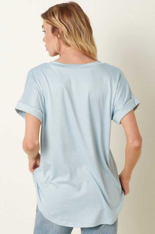 SKY BLUE DOLMAN KNIT TOP