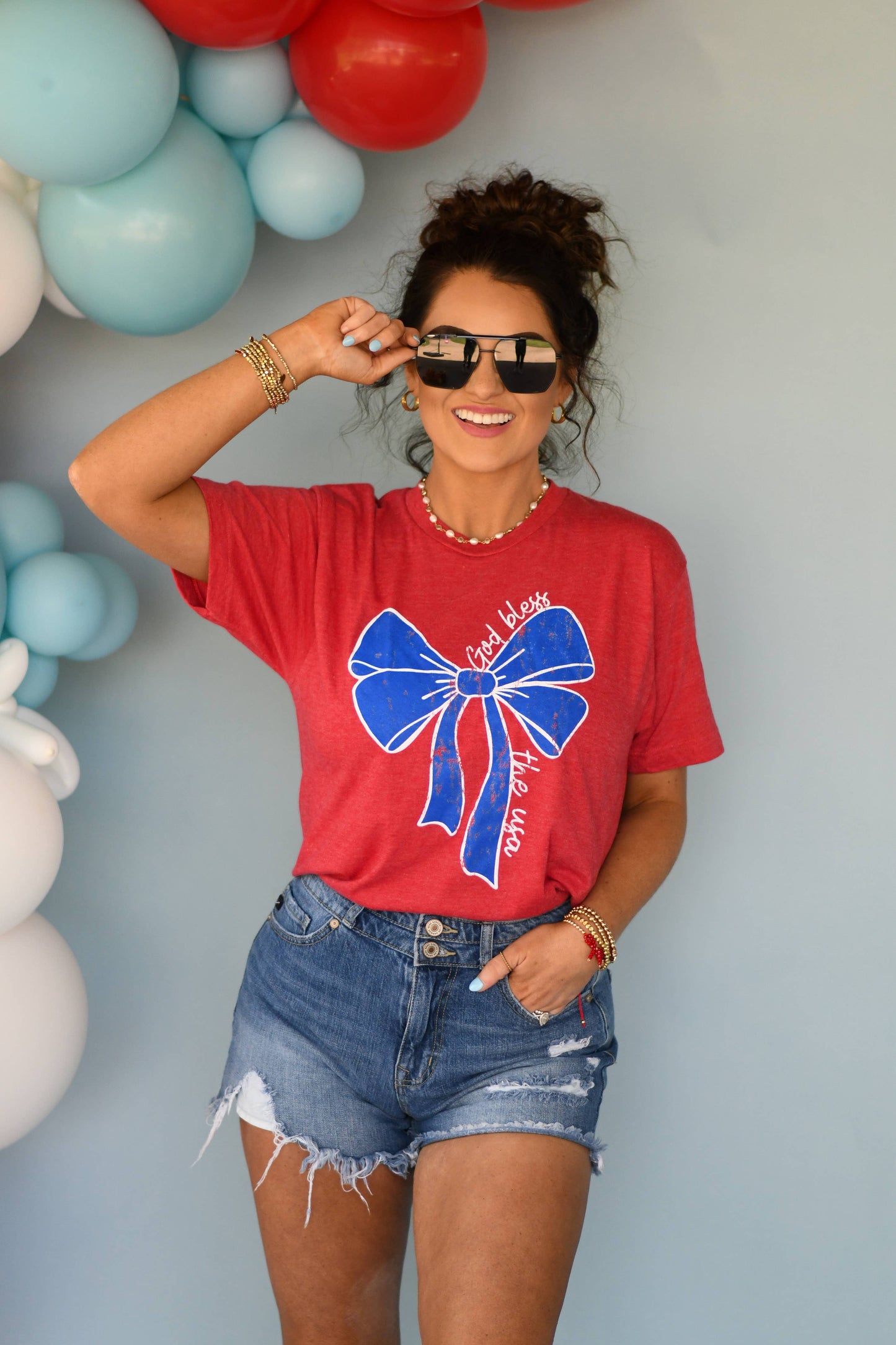 God Bless The USA Bow Tee