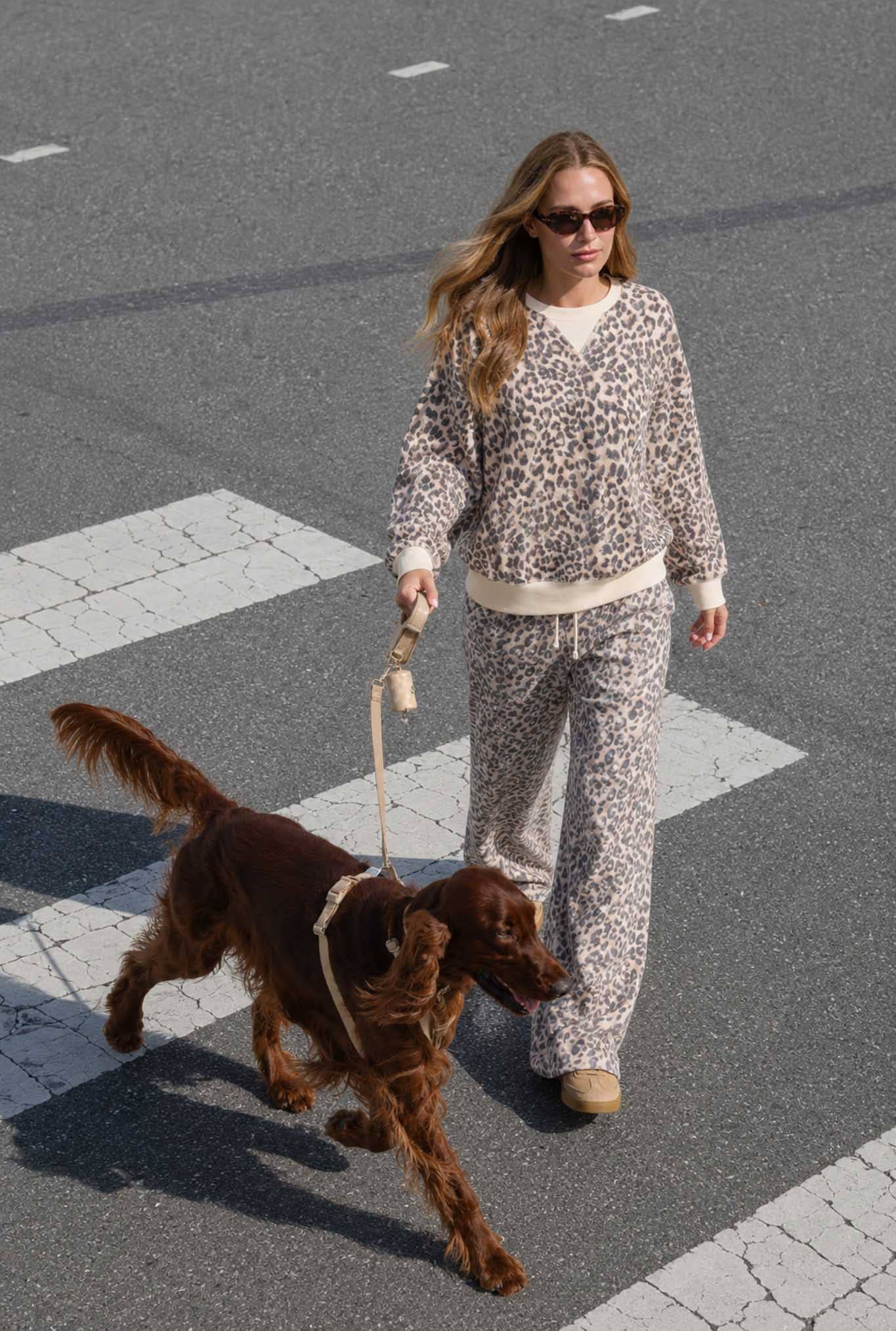 LEOPARD V-INSERT LONG SLEEVE TOP