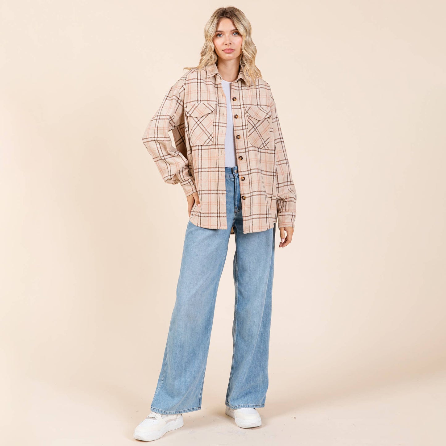 Plaid Button Up Shacket