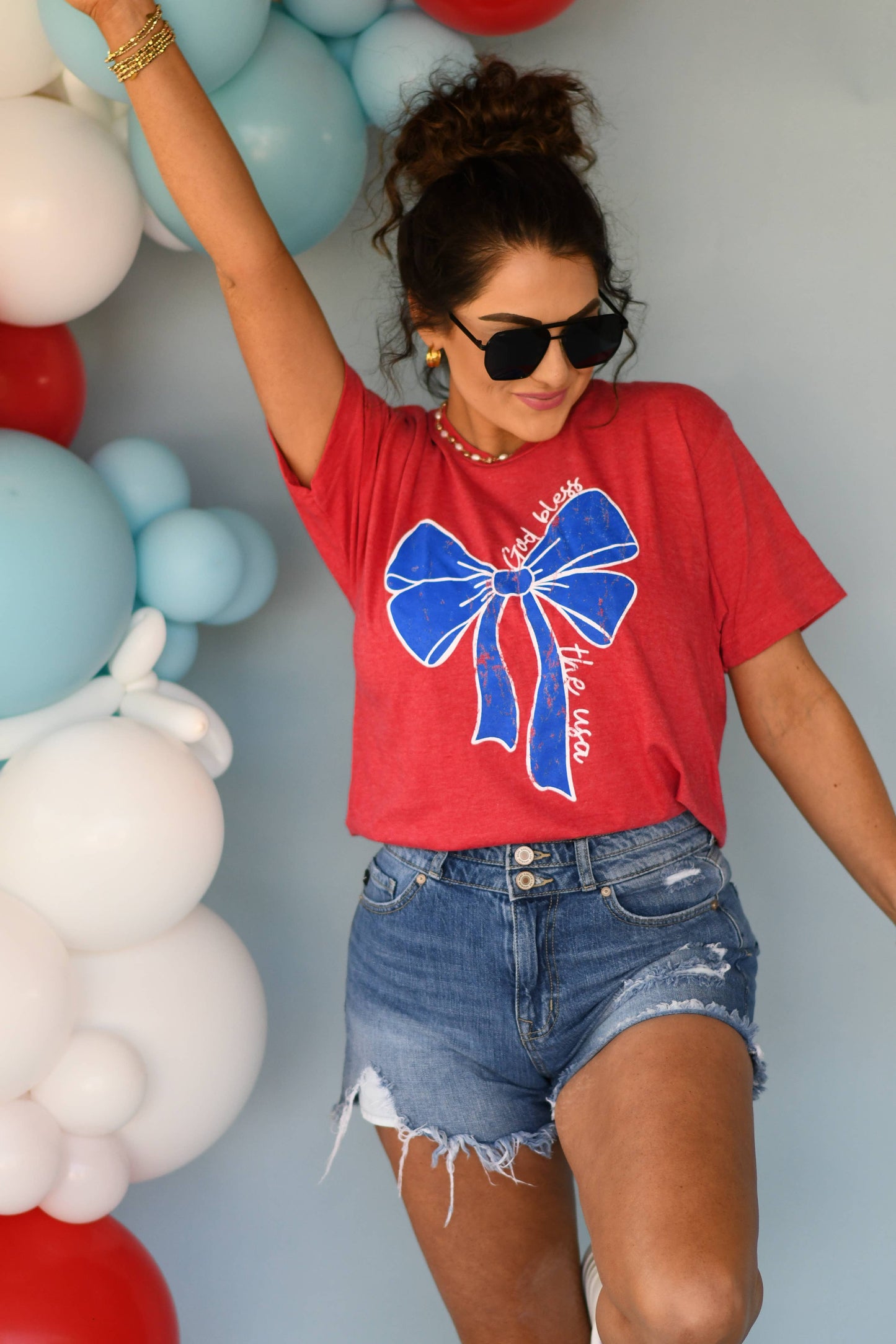 God Bless The USA Bow Tee
