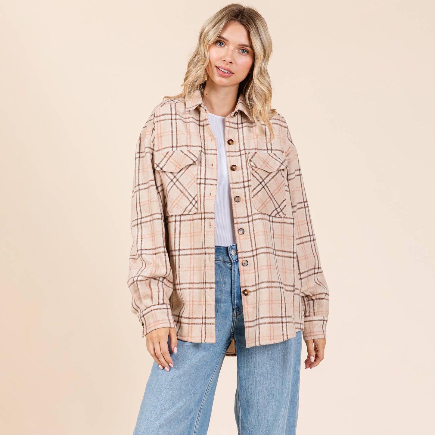 Plaid Button Up Shacket