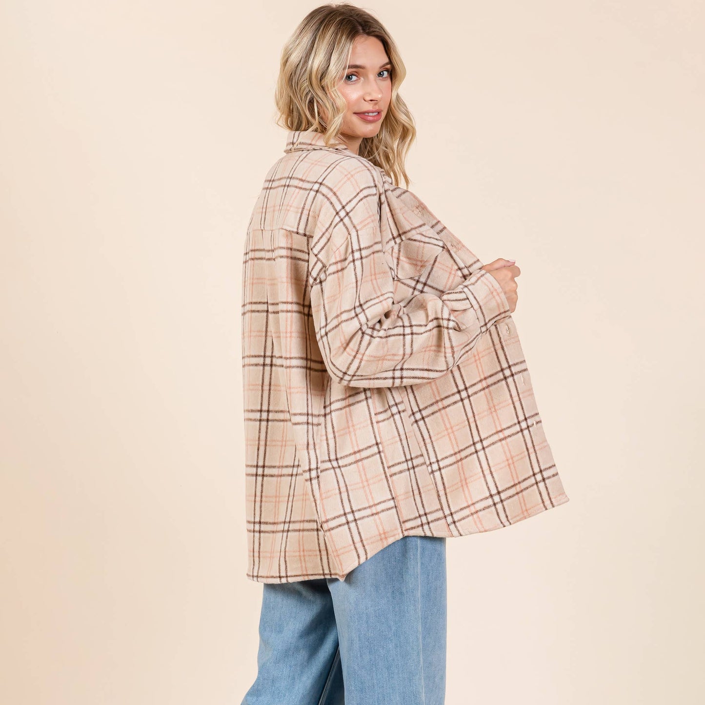 Plaid Button Up Shacket