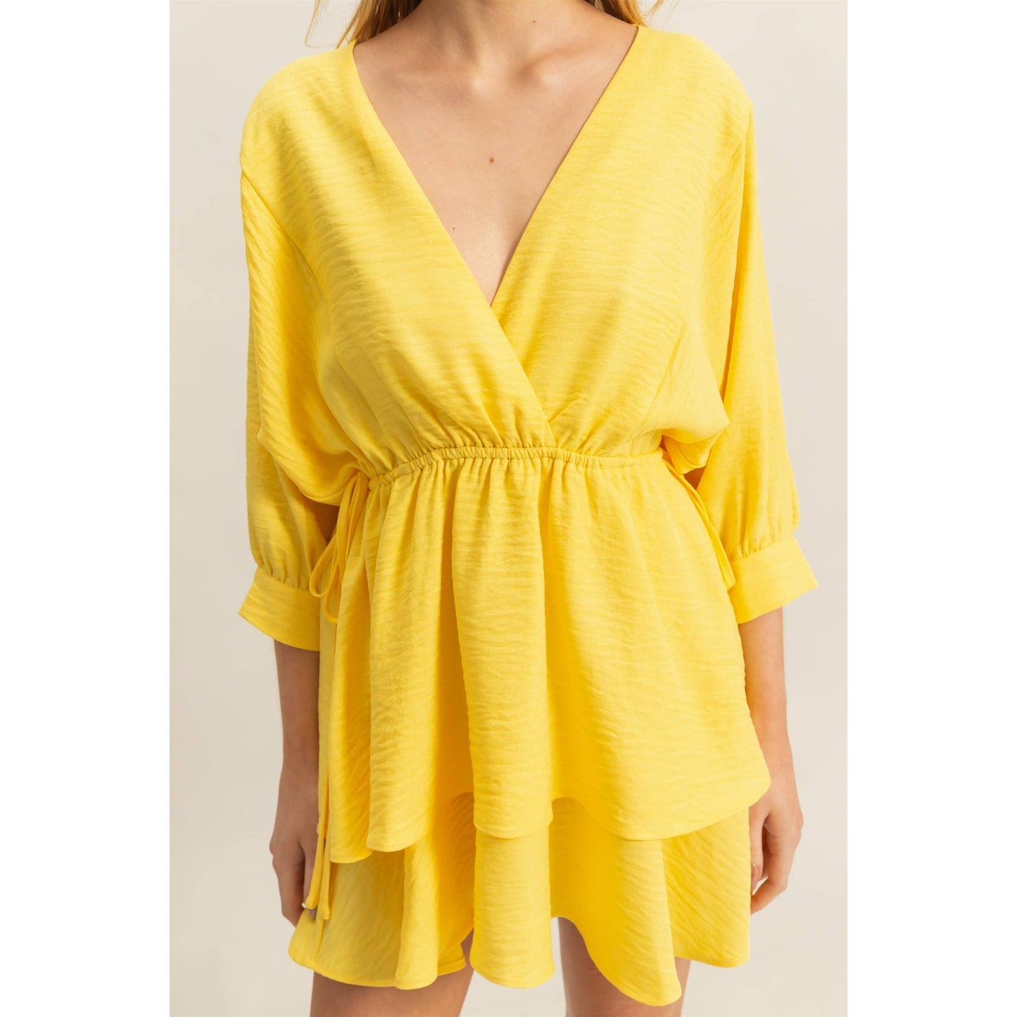 SUNSHINE VNECK TIERED DRESS