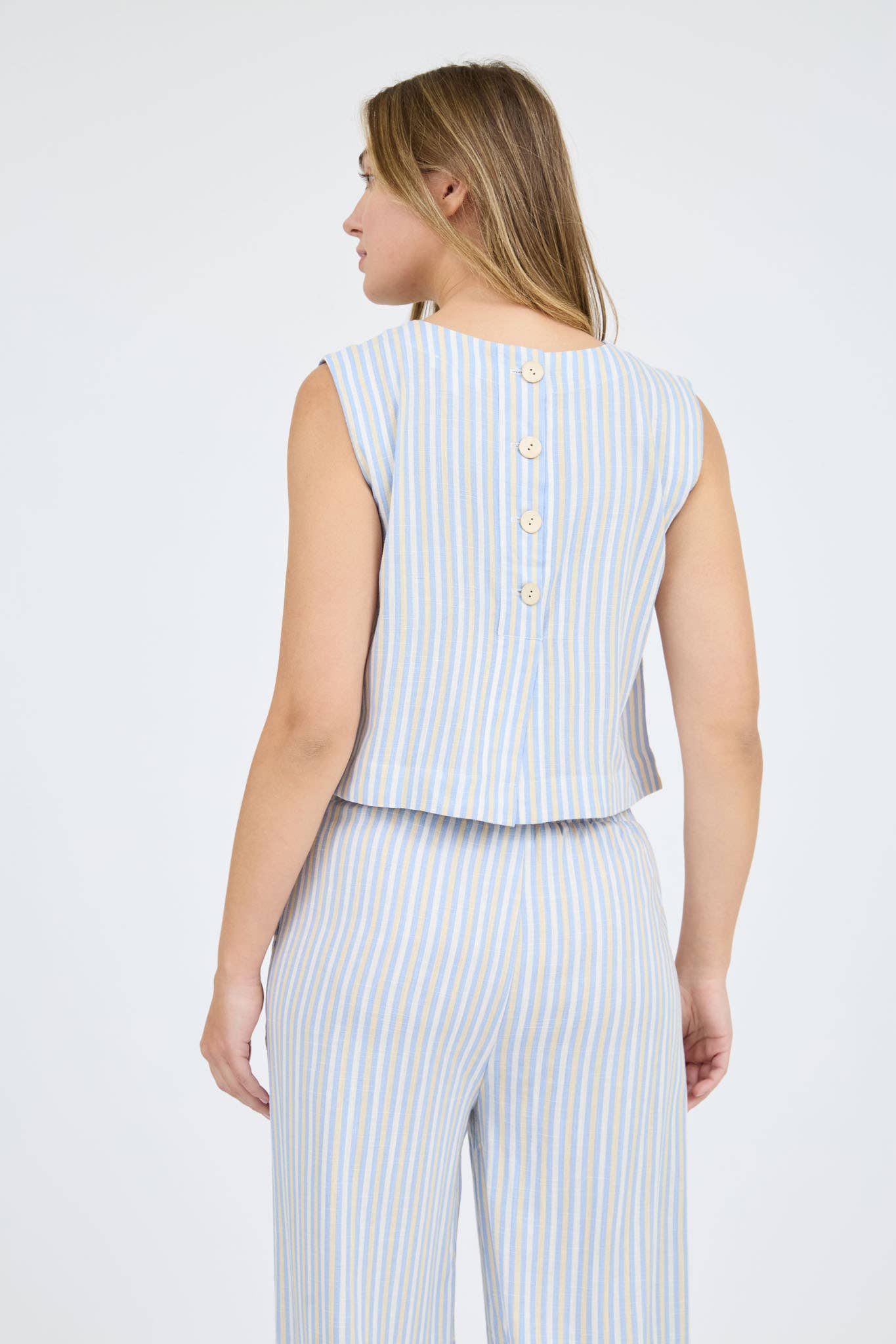Blue Sleeveless Top Set
