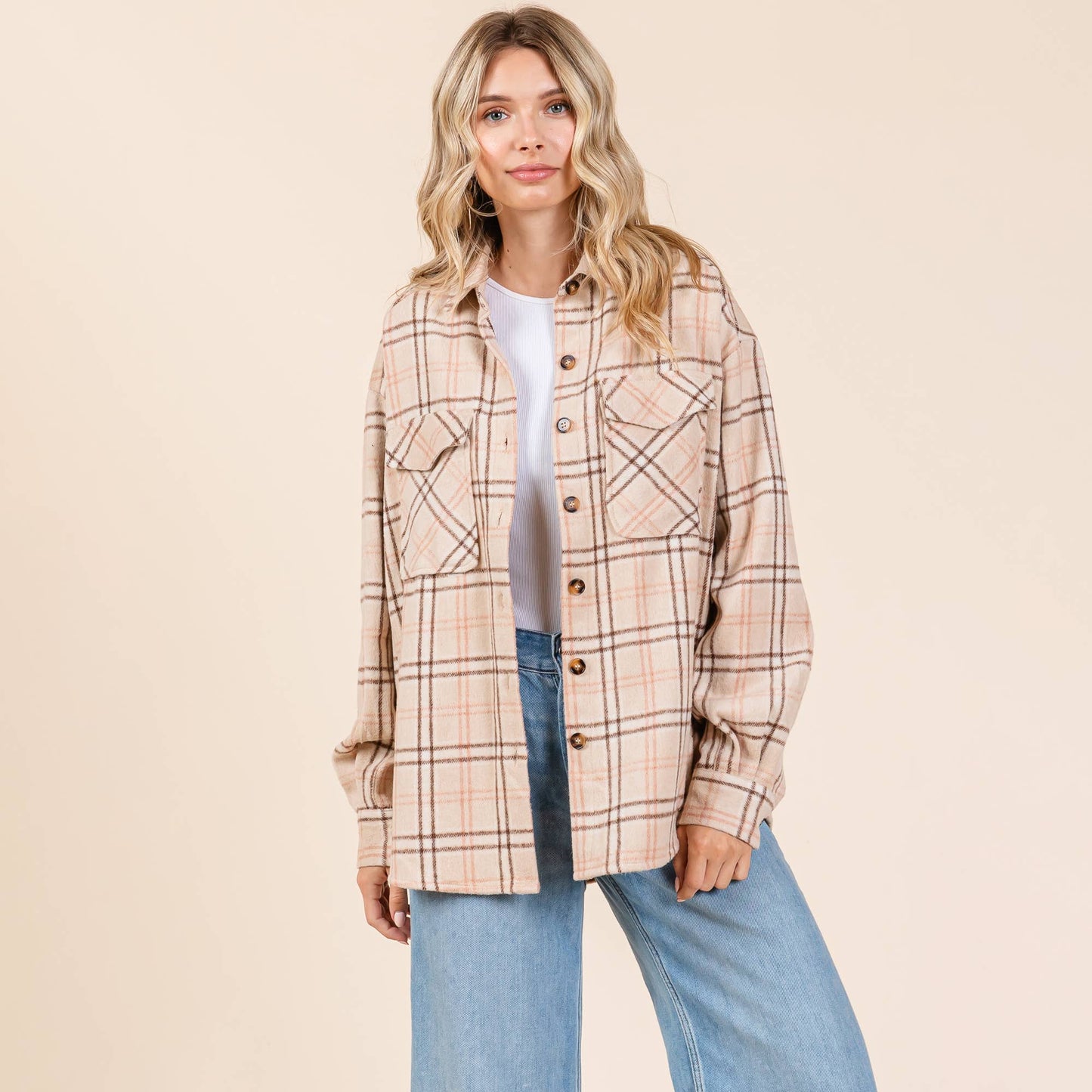 Plaid Button Up Shacket