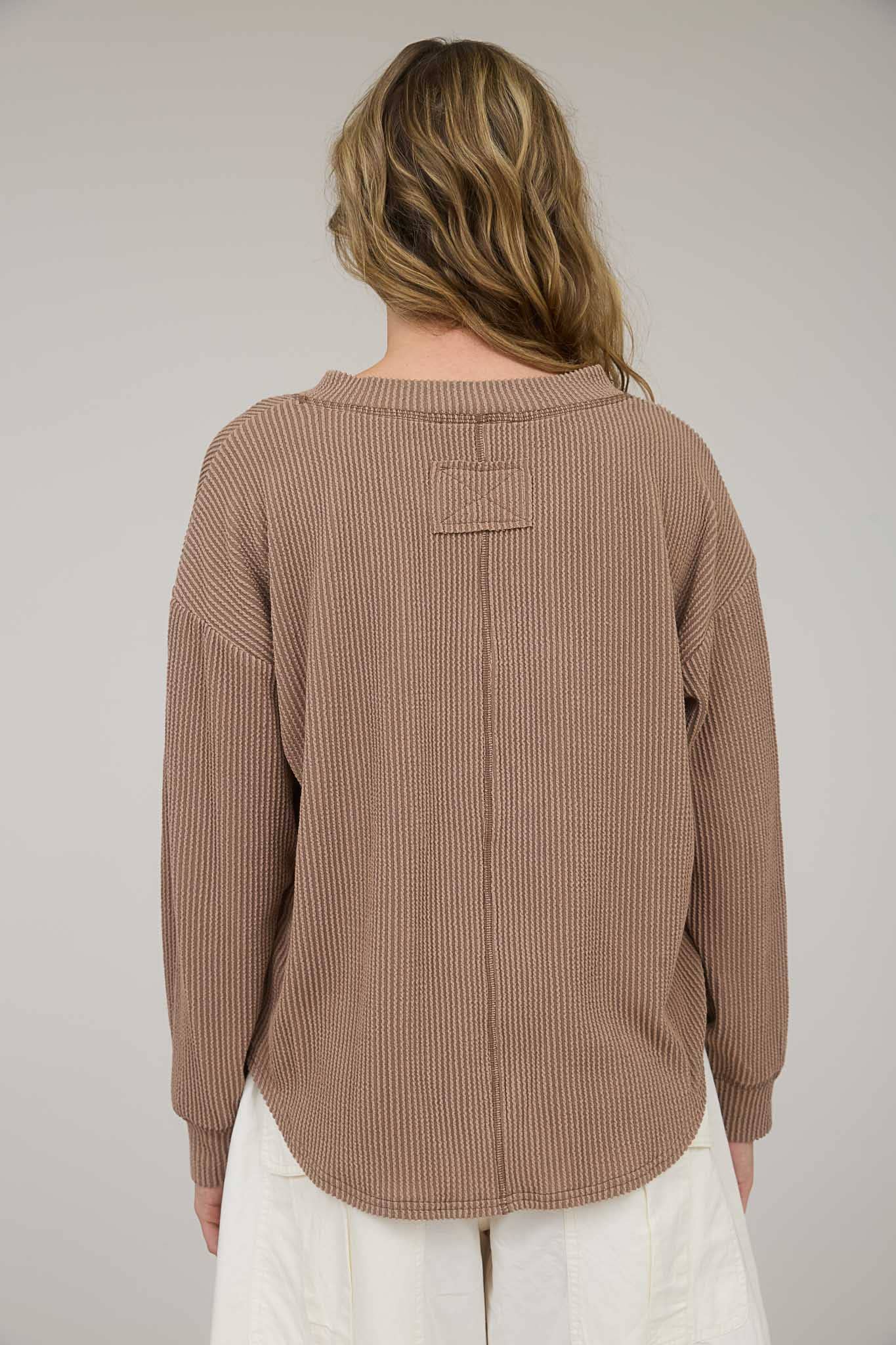 RIBBED HENLEY TOP