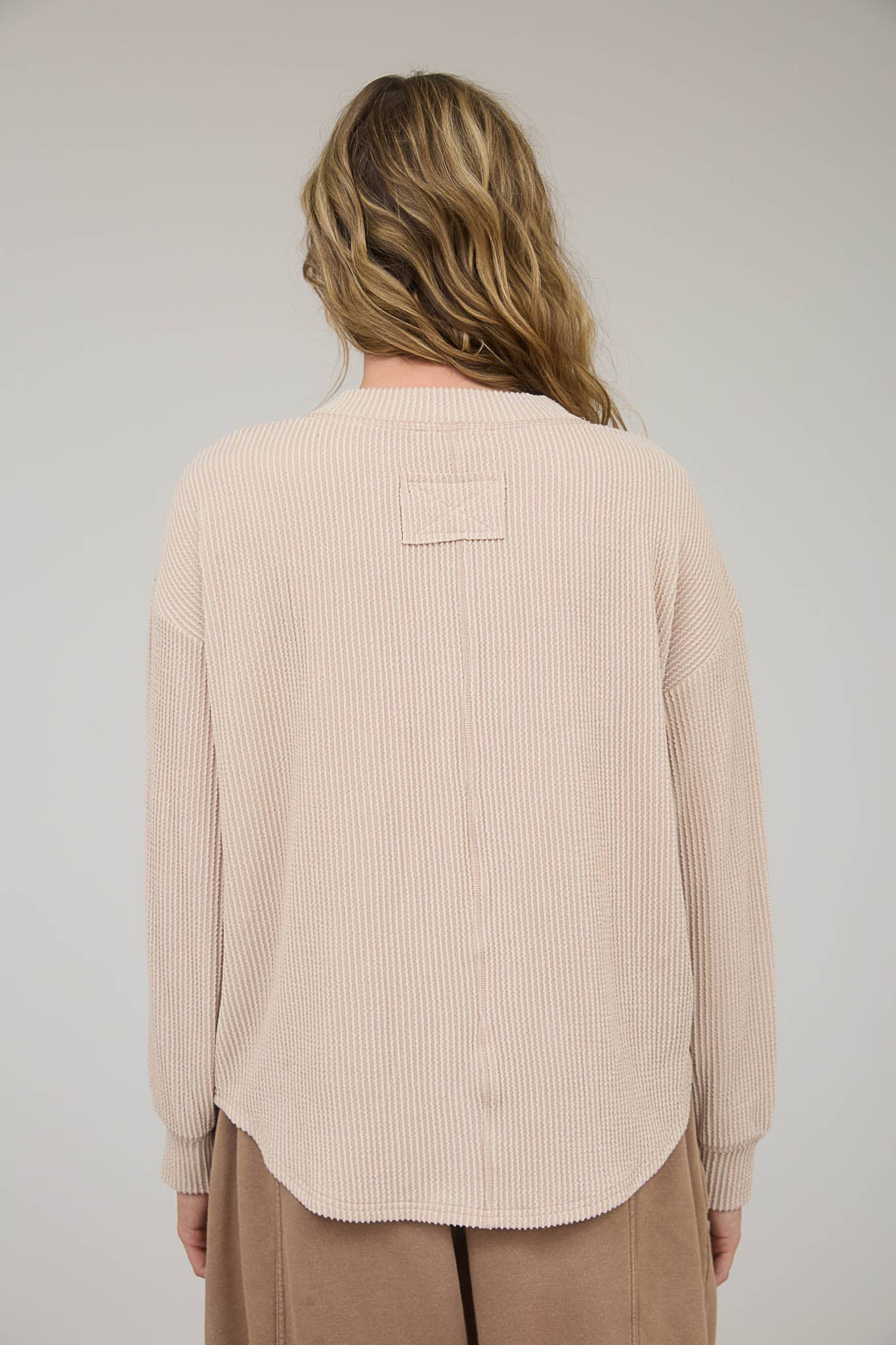RIBBED HENLEY TOP