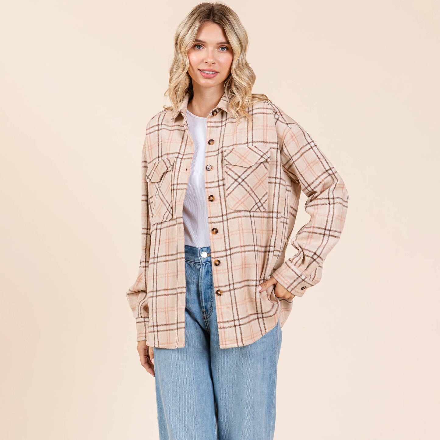Plaid Button Up Shacket