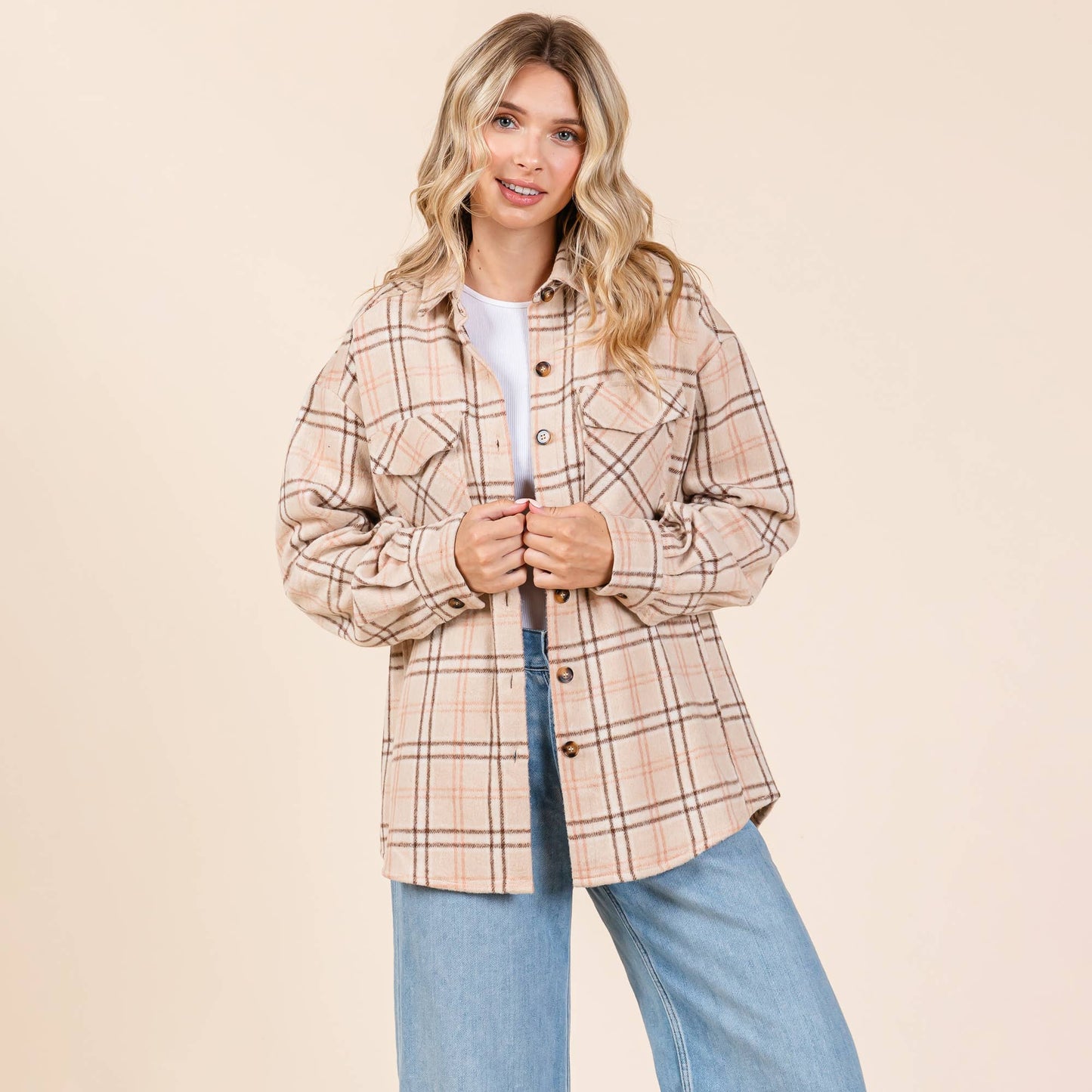 Plaid Button Up Shacket
