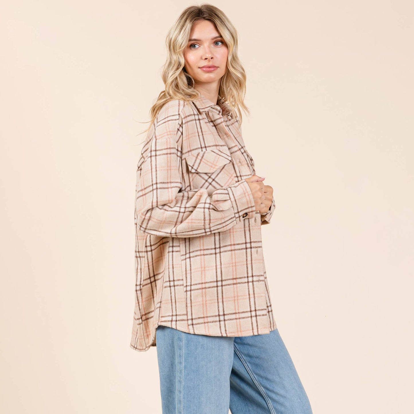 Plaid Button Up Shacket