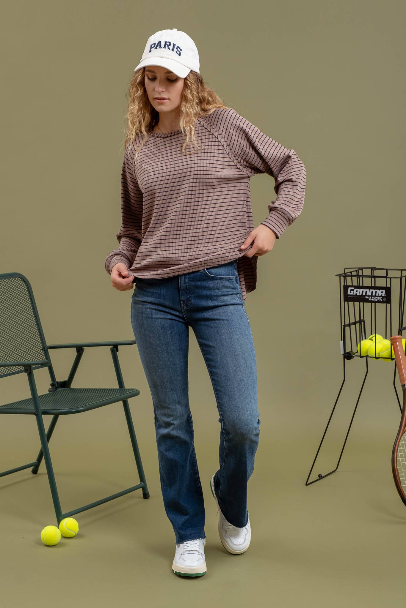 TAUPE STRIPED TOP