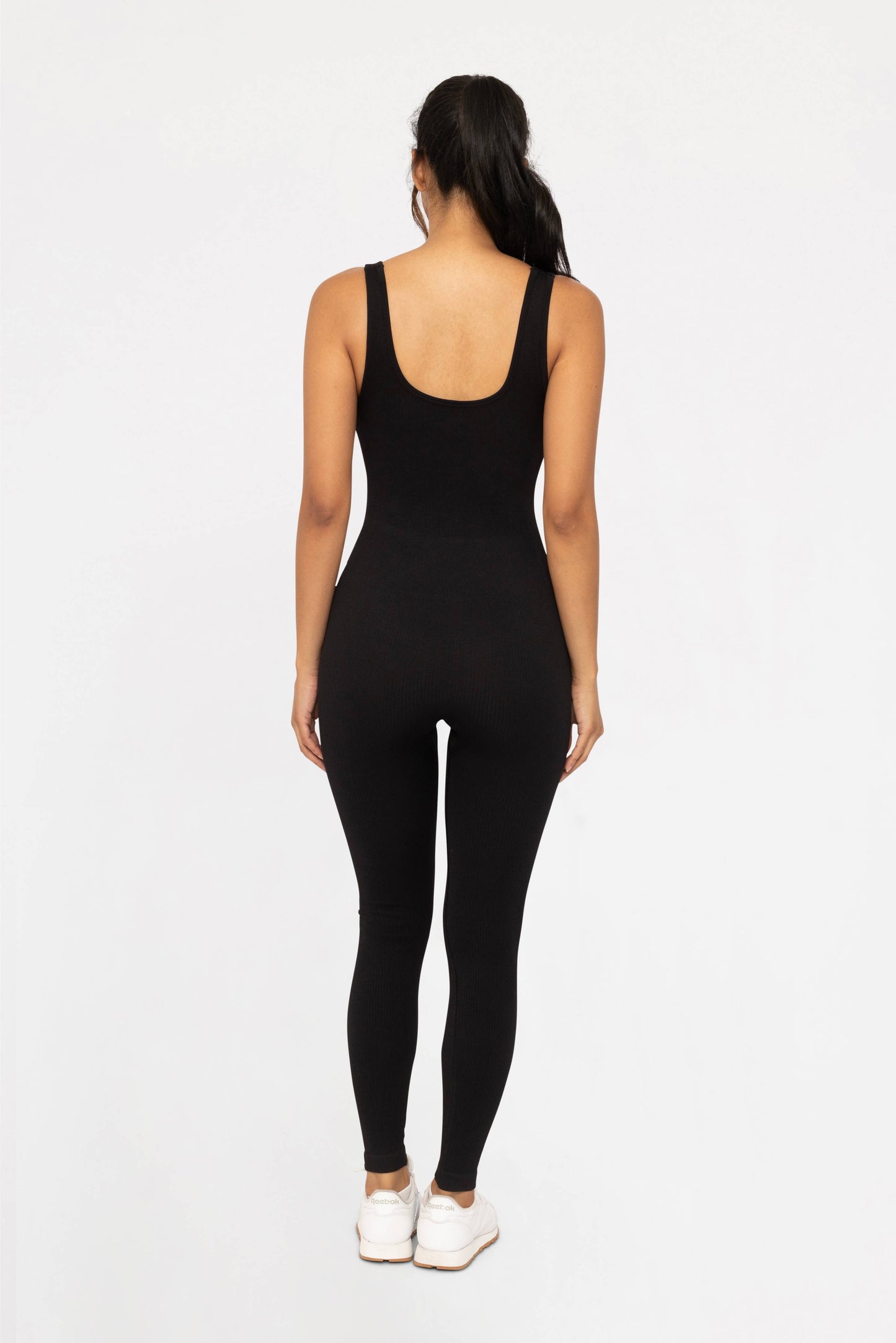 Ribbed Seamless V-Neck Catsuit