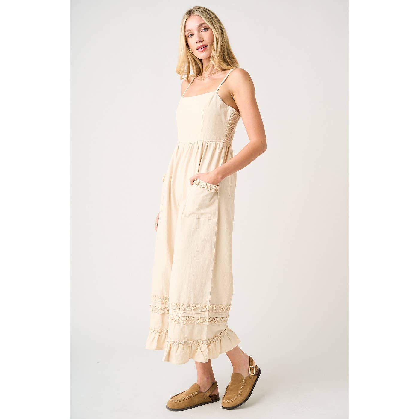 OAT RUFFLE HEM JUMPSUIT