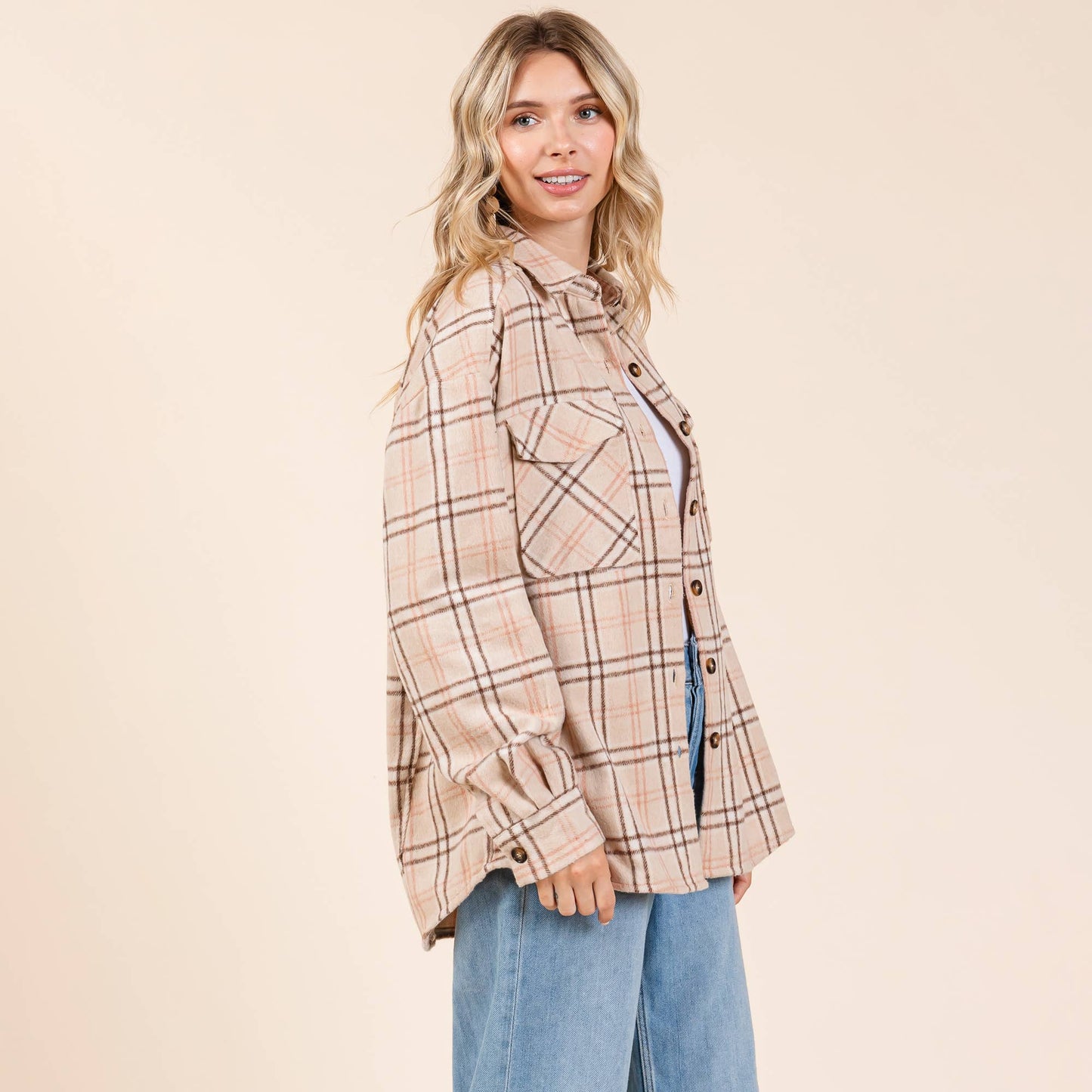 Plaid Button Up Shacket