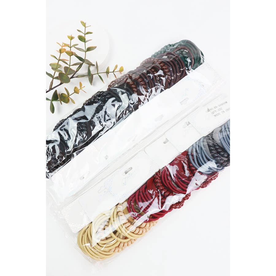Assorted Elastic Hair Tie Set: MIX COLOR / ONE