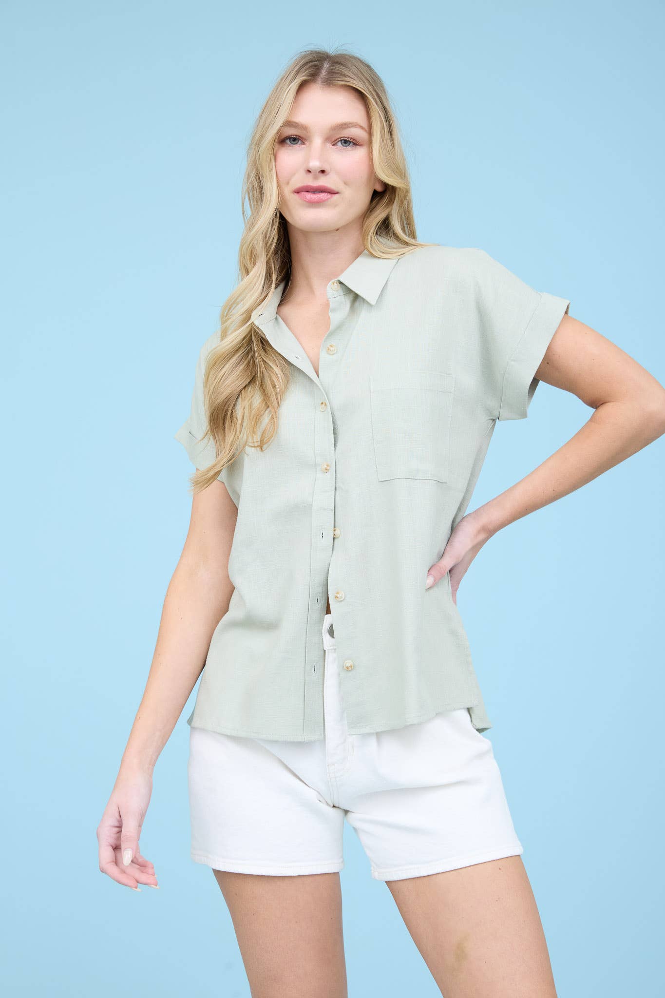 Light Green Collared Button Down
