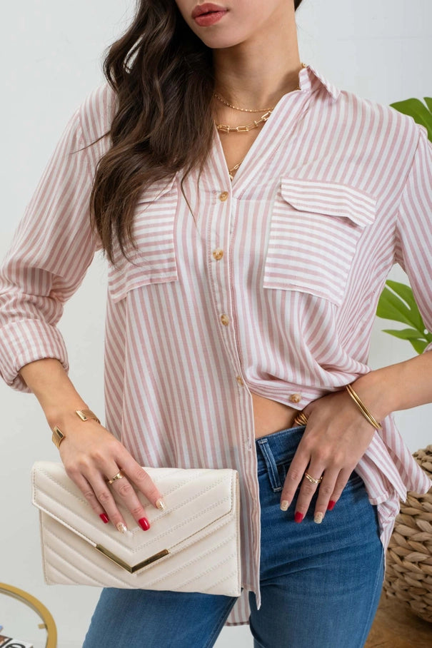 Striped Lightweight Woven Top