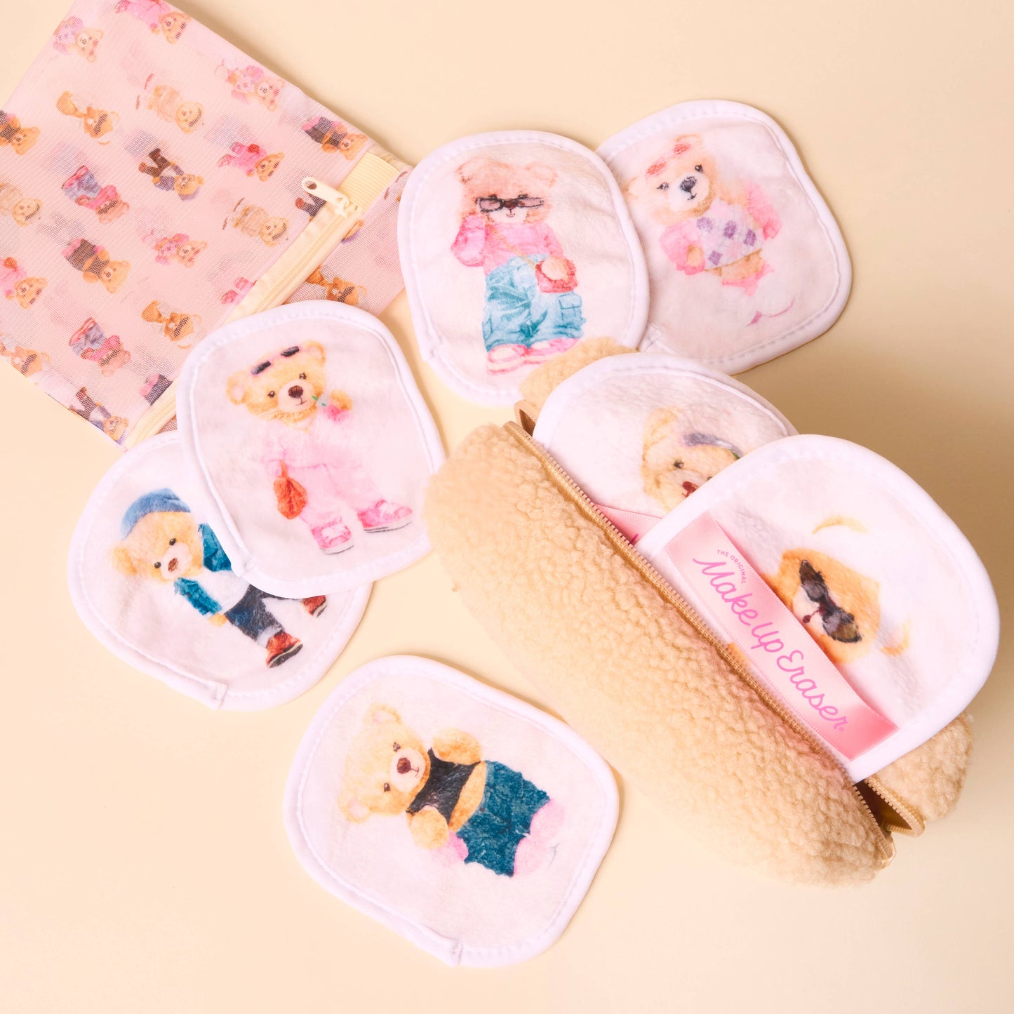 MakeUp Eraser Teddy Bear 7-Day Set & Plush Cosmetic Bag