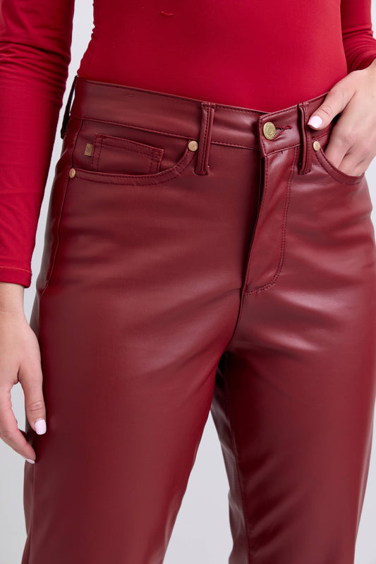Tummy Control Faux Leather