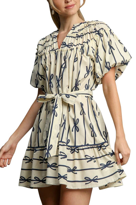Ribbon Print Dress