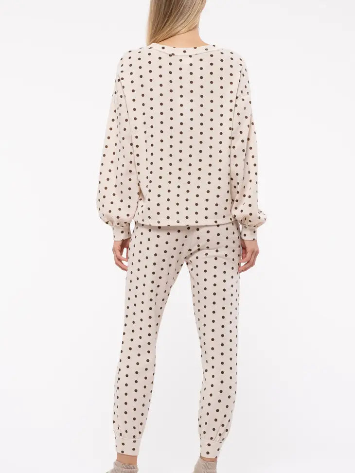 Split Neck Polka Dot Combo Set