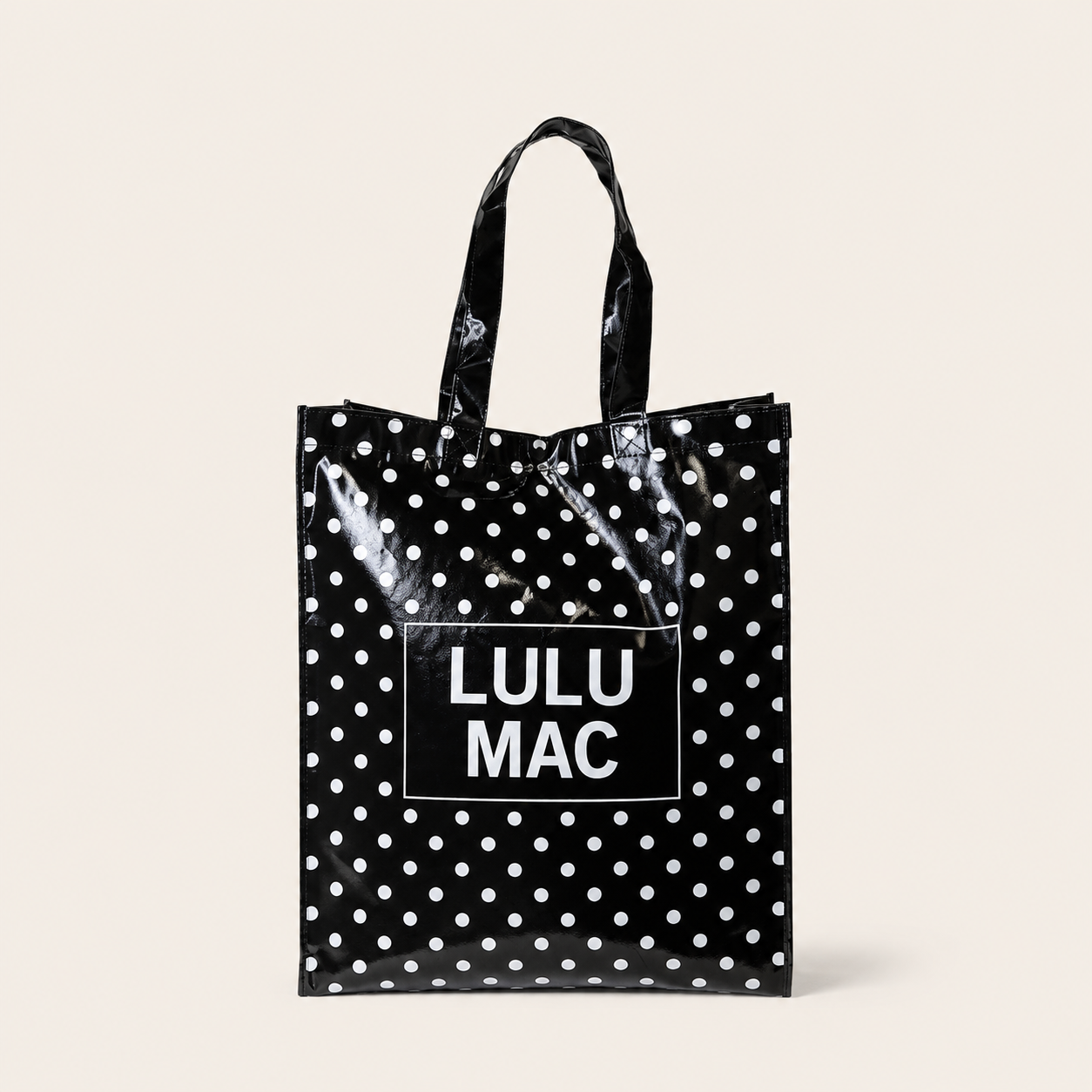 BLACK WHITE DOTS REUSABLE BAG