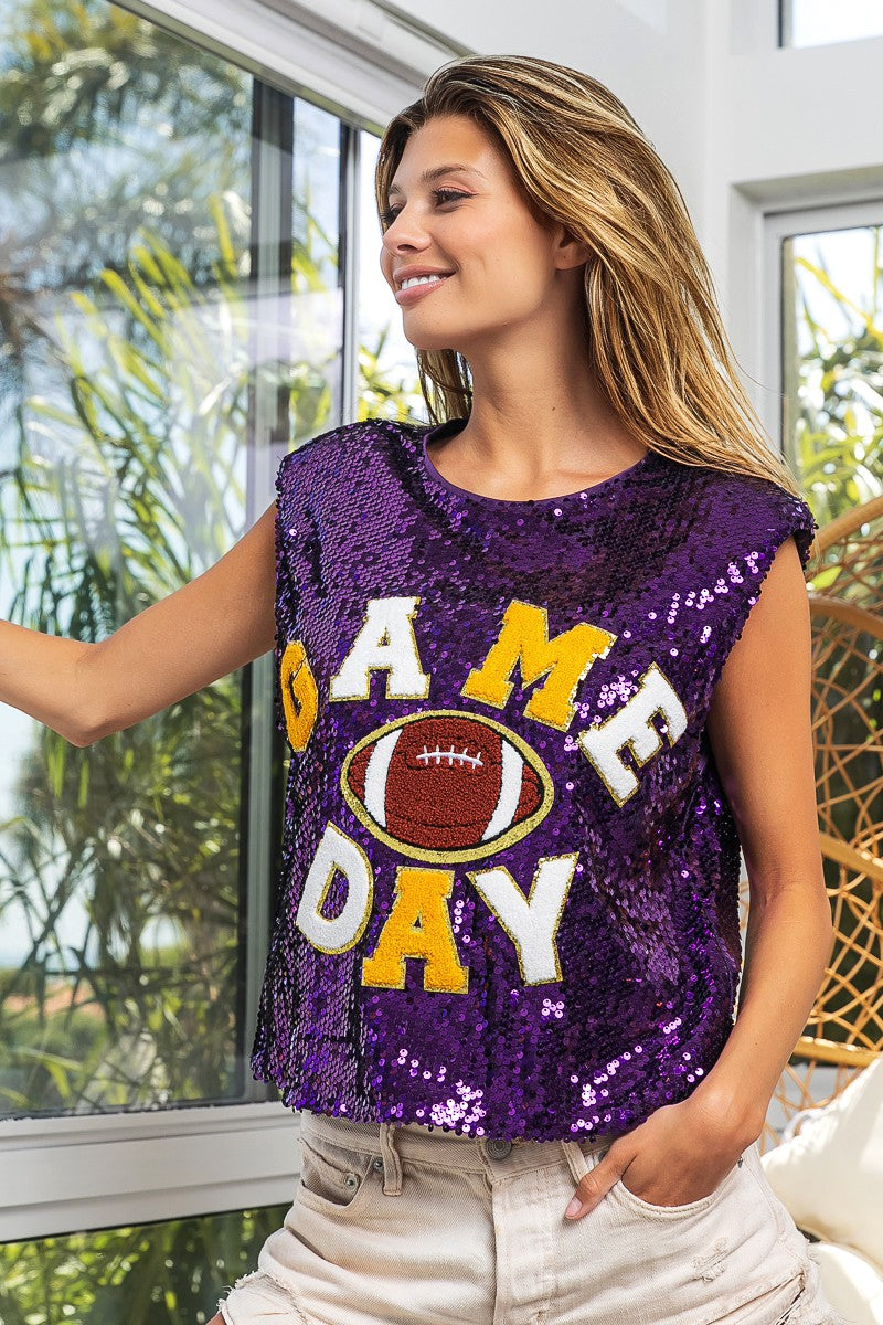 Sequin Game Day Top