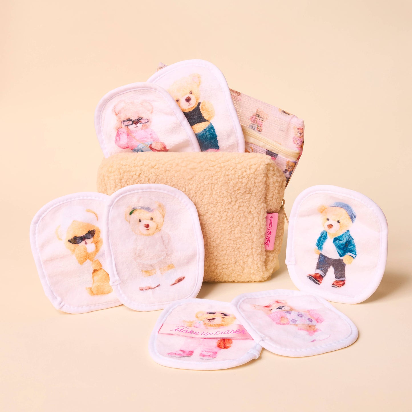 MakeUp Eraser Teddy Bear 7-Day Set & Plush Cosmetic Bag