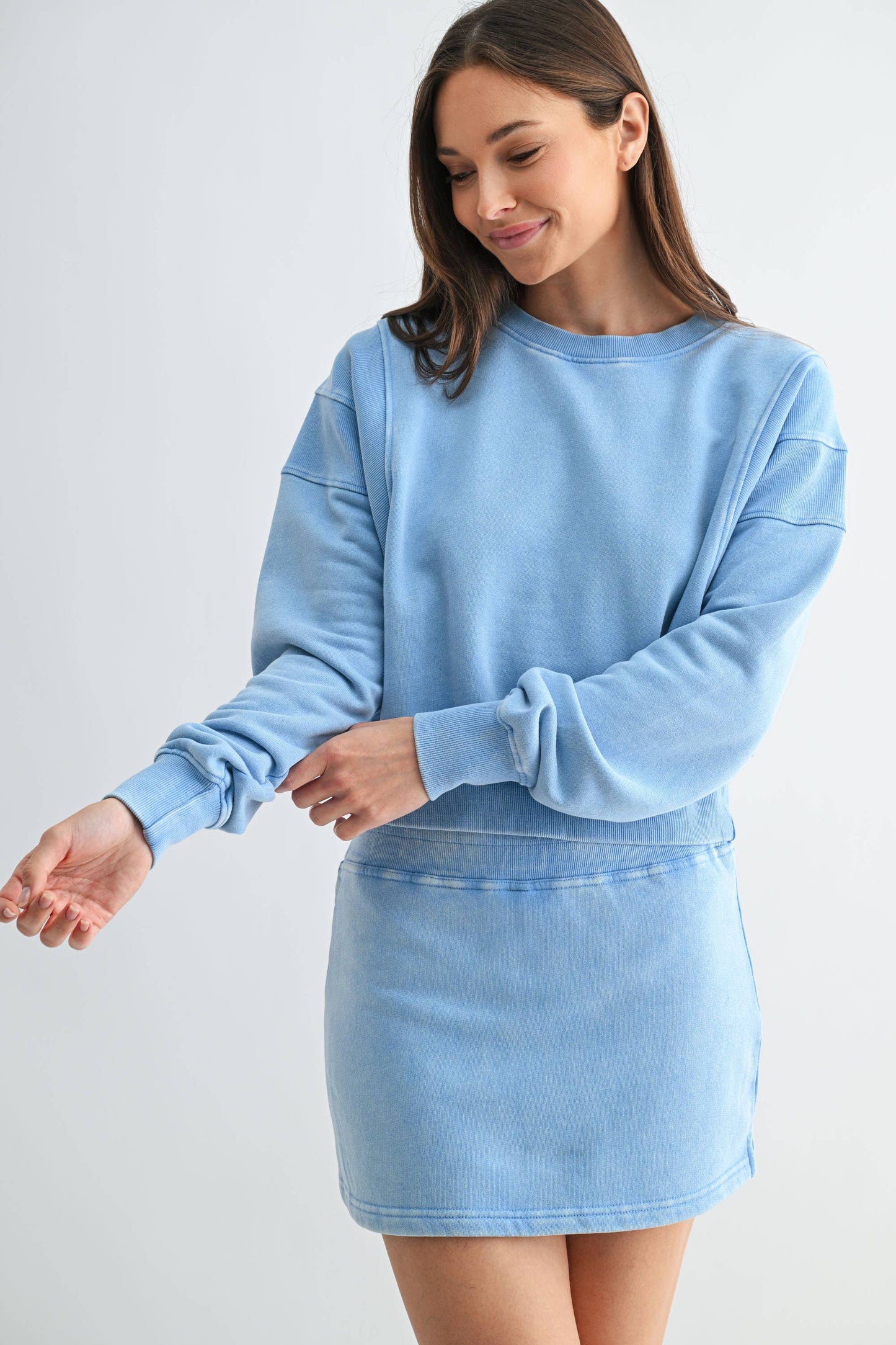 Mineral Wash Luxe Cropped Sweatshirt