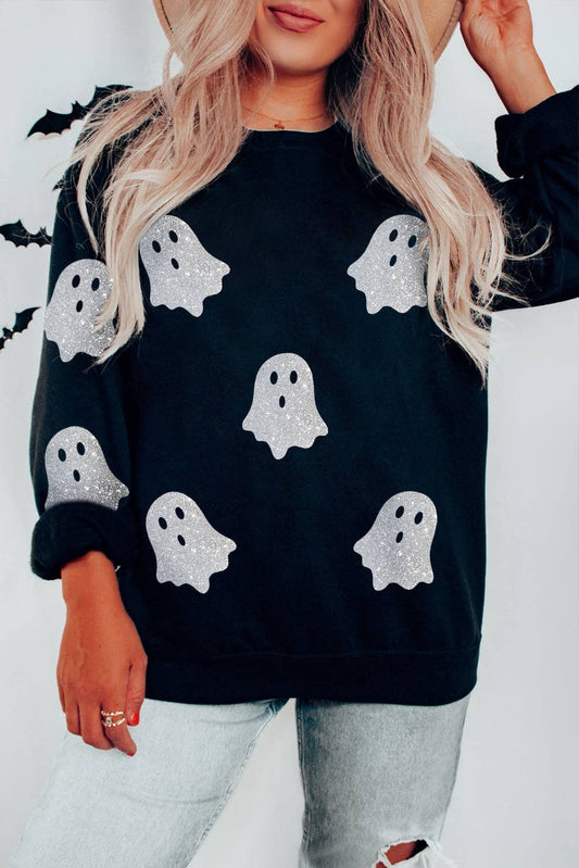 Glitter Ghost Crewneck Sweatshirt