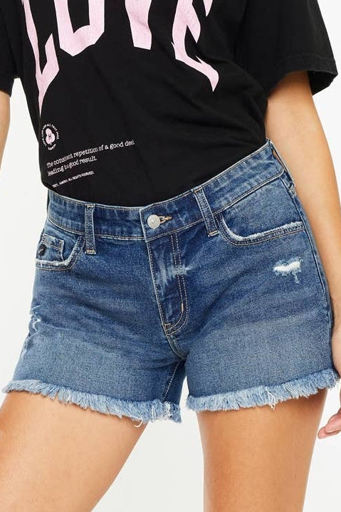COSMIC MID RISE DENIM SHORTS