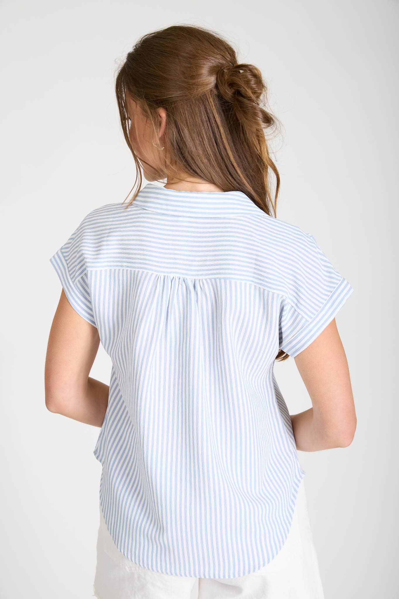 BLUE STRIPE COLLARED SHIRT
