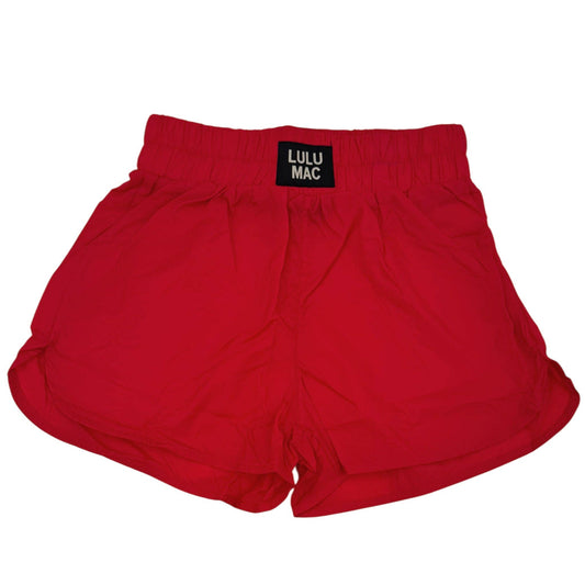 LULU MAC RED SHORTS
