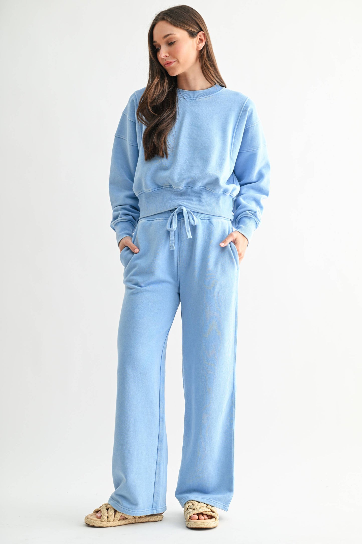 Mineral Wash Luxe Cropped Sweatshirt