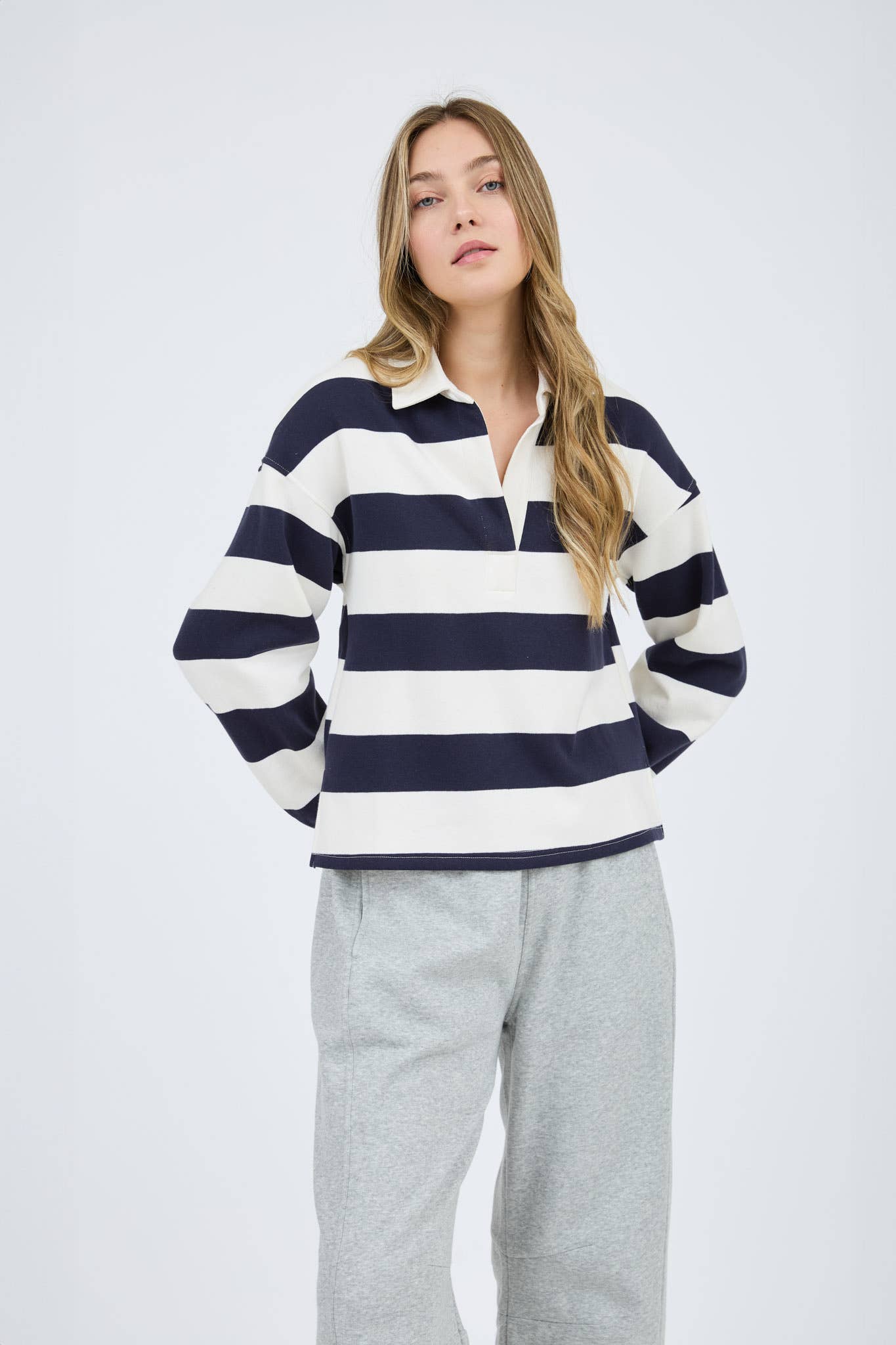 STRIPE POLO TOP