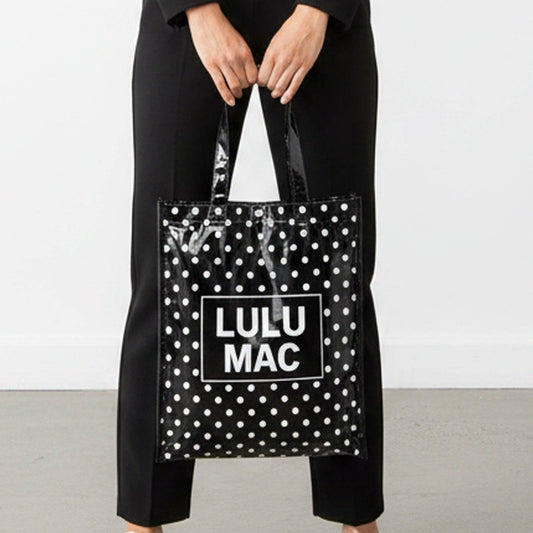 BLACK WHITE DOTS REUSABLE BAG