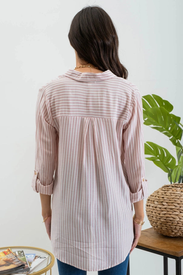 Striped Lightweight Woven Top