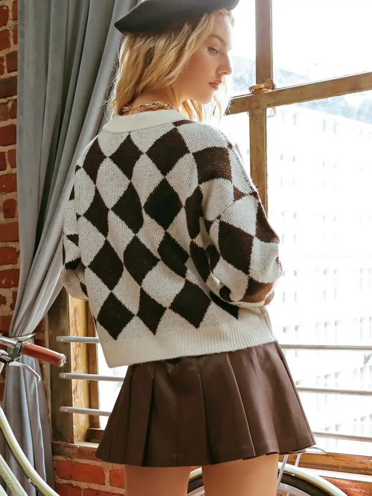 Harlequin Crew Knit Sweater