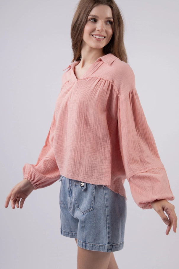 Blush Wove Top