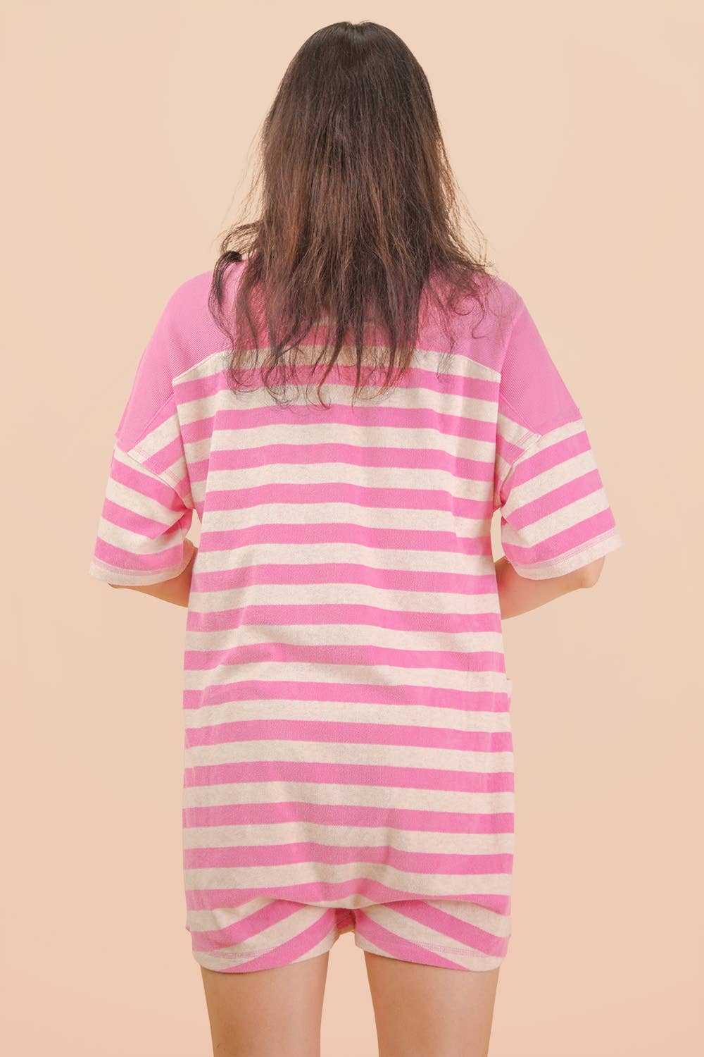 Pink Stripe Romper