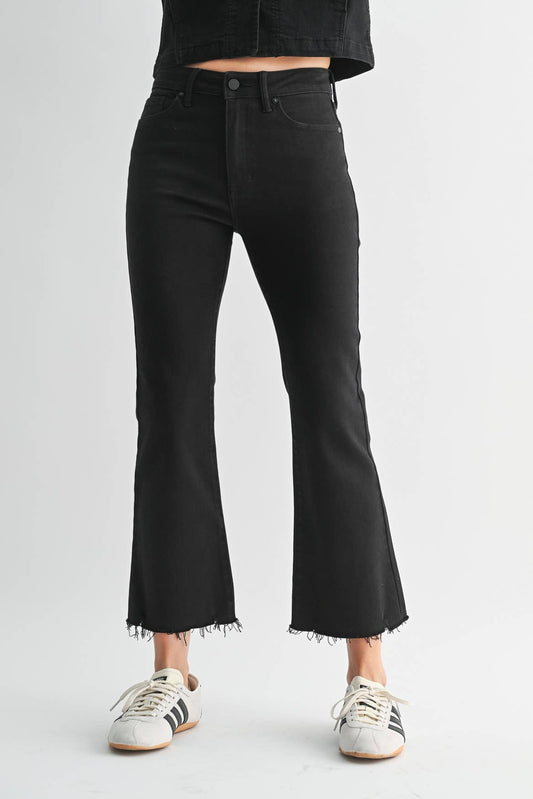 Black Distressed Hem Jeans