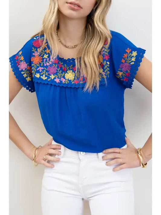 Floral Embroidery Top