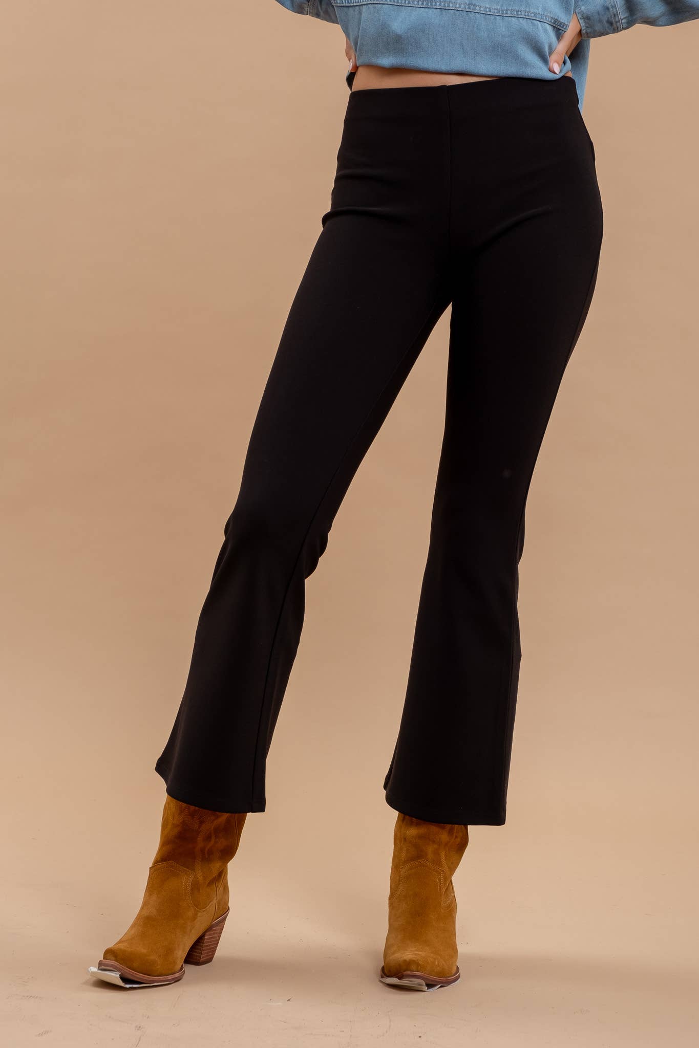 BLACK HIGH WAIST FLARES