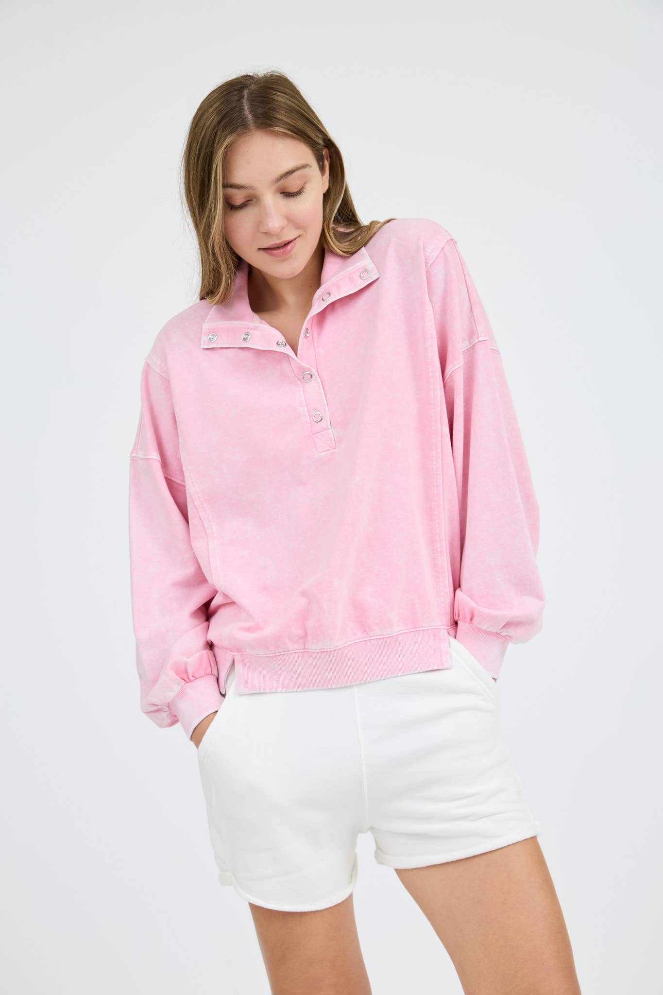 PINK SNAP BUTTON LONG SLEEVE