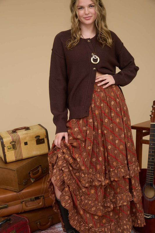 EXPOSED SEAM CARDIGAN