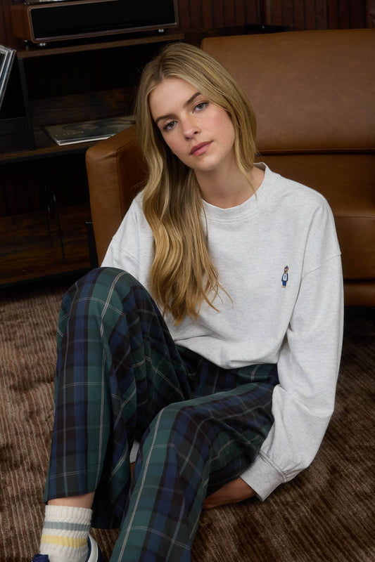 TEDDY EMBROIDERY KNIT TOP