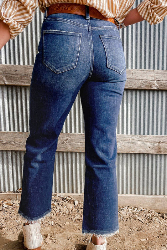 Mineral Washed Flared Jeans