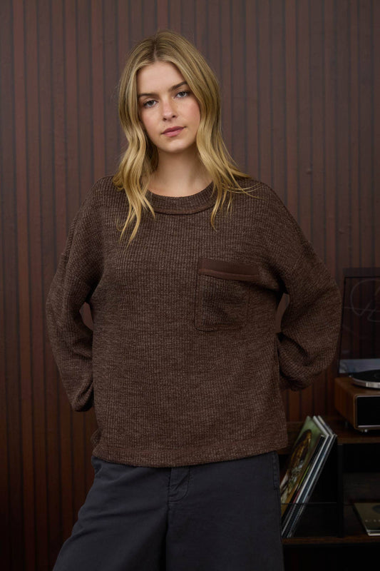 CHOCOLATE BUTTON DETAIL TOP